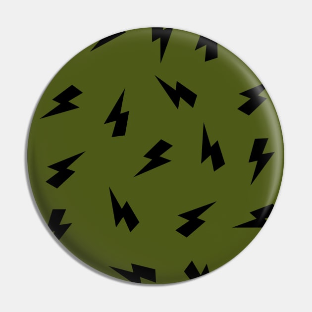 Black Lightning, Thunder, Bolts on Olive Green iPhone Case Pin by OneThreeSix