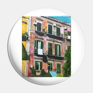 Naples, Red Walled Building Pin