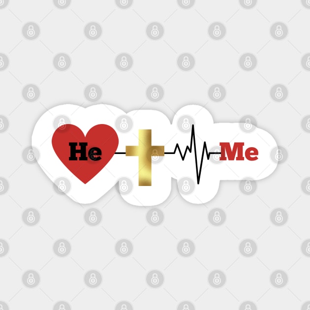 He, Me - Divine Love and Sacrifice Magnet by Rox