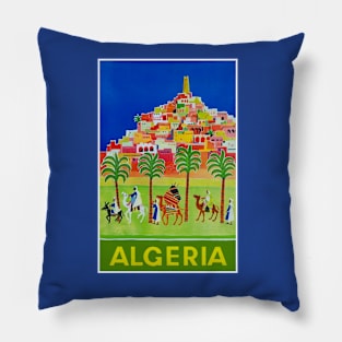 ALGERIA Vintage Advertising Travel Print Pillow