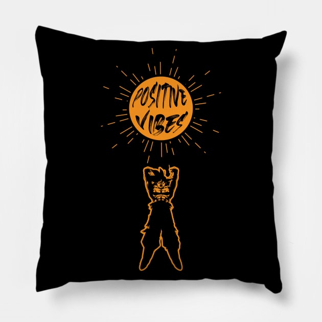 Positive Vibes Bomb - DBZ Pillow by AM_TeeDesigns