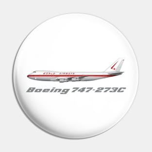 World Airways 747-273C Tee Shirt Version Pin