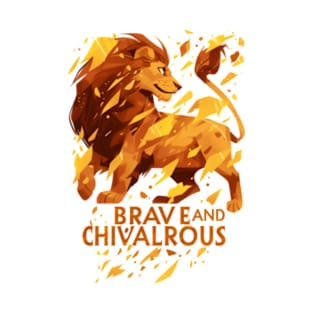 Brave and Chivalrous - Confident Lion - Fantasy T-Shirt