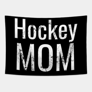 Hockey Mom in White Basic Lettering Tapestry