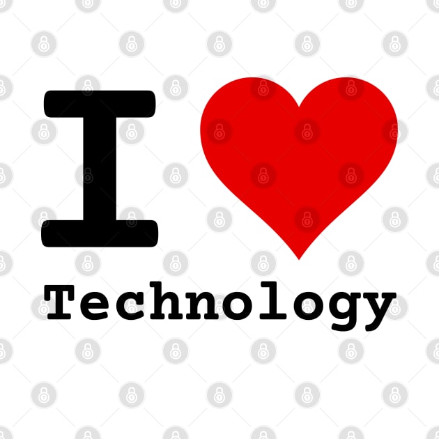 I Love Technology | Stylized Heart Logo Black by aRtVerse