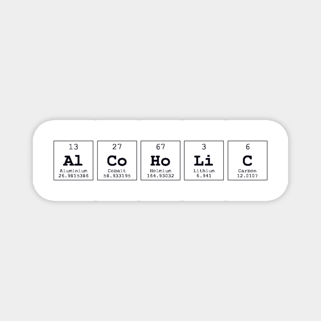 Alcoholic Periodic Table Science Print Magnet by Auto-Prints