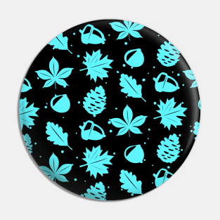 Sky Blue Graphic Nature Pattern on Black Background Pin