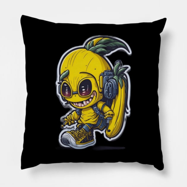 Banana hip hop Pillow by Rizstor