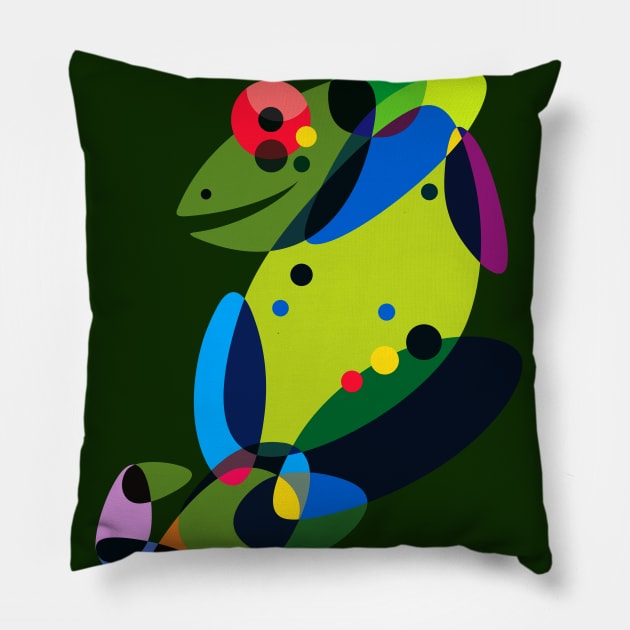 Dotted Chameleon Pillow by GeeTee