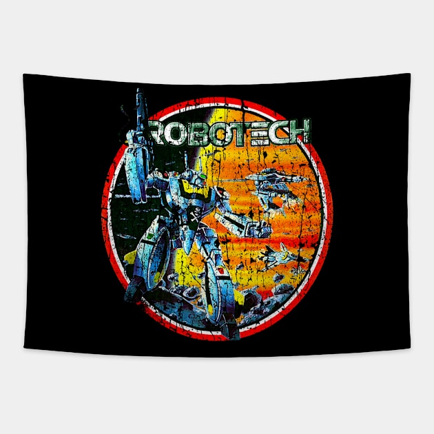 robotech // 80s Cartoon// Vintage Tapestry by Niko Neon