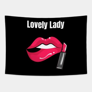 Lovely Lady, totes, phone cases, mugs, masks, notebooks, stickers, pins, Tapestry