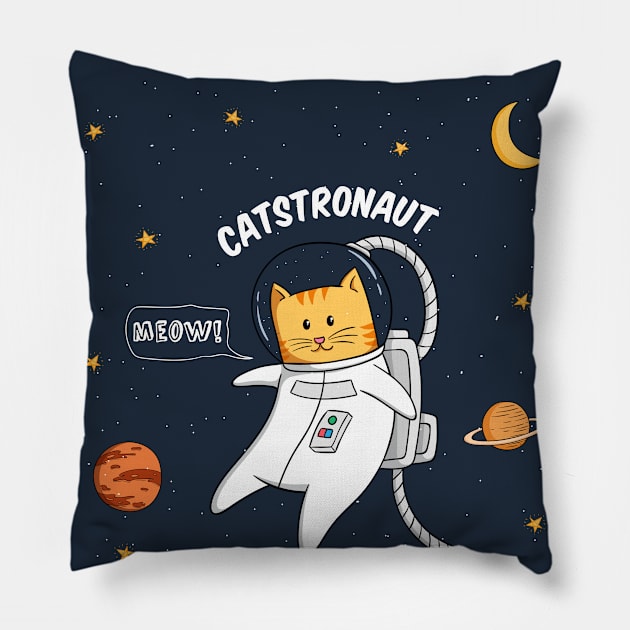 Cat space Iphone case Pillow by white.ink