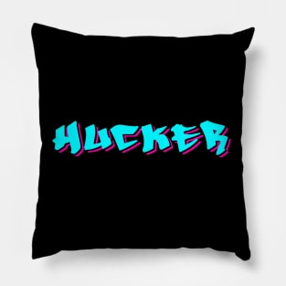 HUCKER Graffiti Logo Pillow