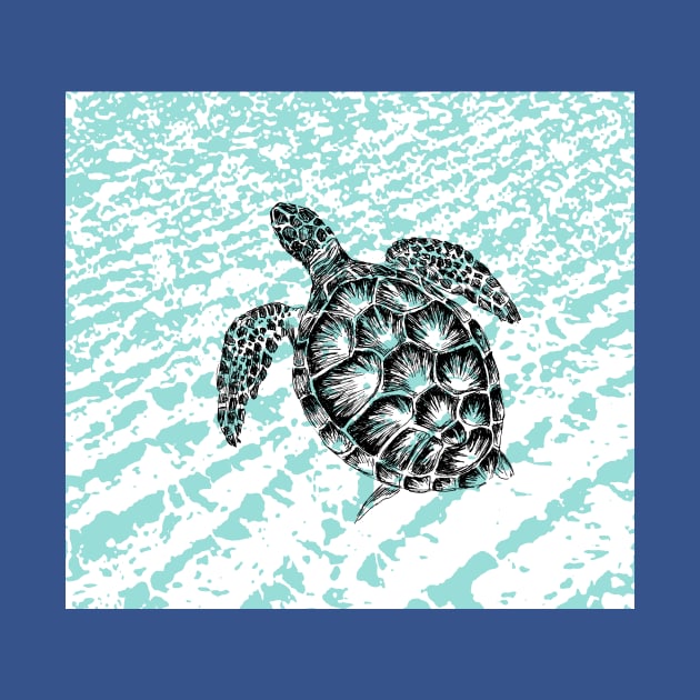 Sea turtle print by rachelsfinelines