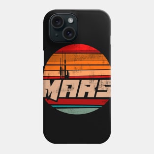 Mars vintage sun stripes distressed retro badge logo emblem Phone Case