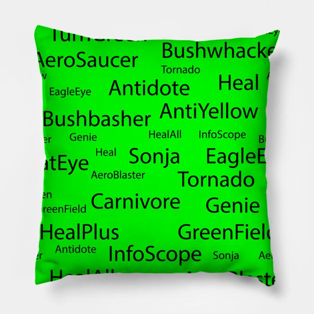 Chrono Cross Green Elements Pattern Pillow by inotyler