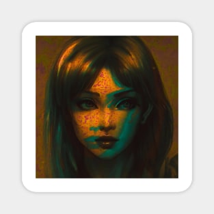 Glitch Art Portrait - Sadie Evoke Magnet