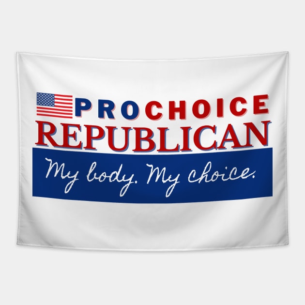 Pro Choice Republican (red & blue on light) Tapestry by Bold Democracy