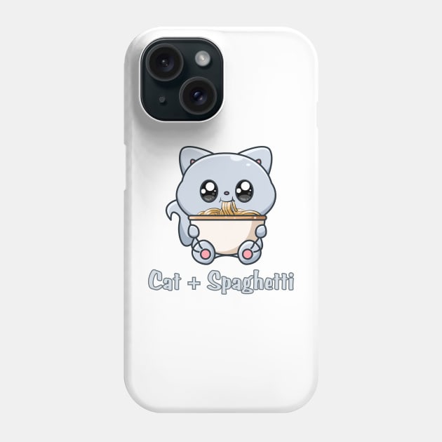 Cat Eating Spaghetti Phone Case by HobbyAndArt