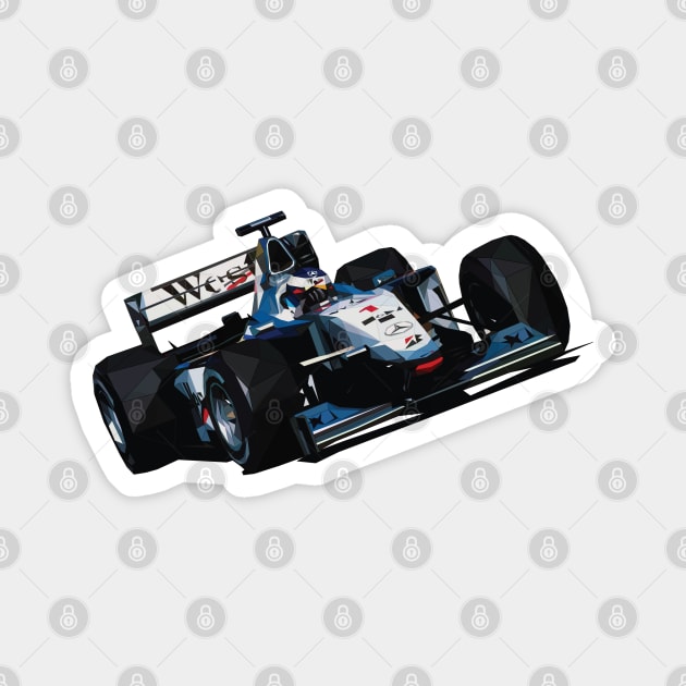 Mika Hakkinen F1 car Low Poly Magnet by pxl_g