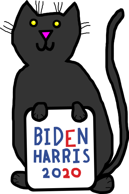 Cute Cat with Biden Harris Sign Kids T-Shirt by ellenhenryart