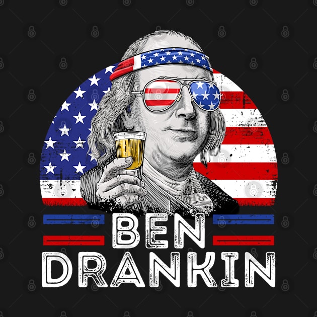 Ben Drankin Party Vintage USA Flag by GreenCraft