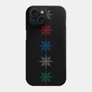 Five Color Pixel Snowflake Stack Gold Red Blue Silver Green Phone Case