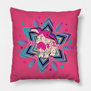 Cute bunny with patterns Pillow