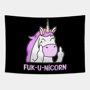 Pink Unicorn Middle Finger Tapestry