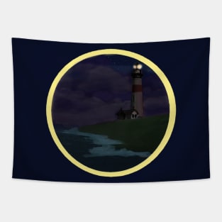 Lighthouse at Night Tapestry
