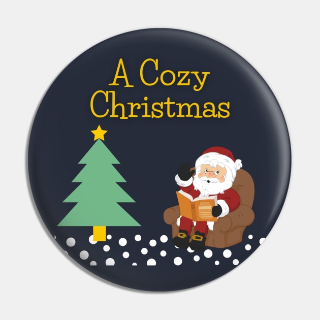 Bookworm Santa Pin by A Cozy Christmas