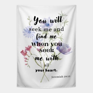Jeremiah 29:13 Famous Bible Verse. Tapestry