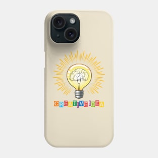 Light bulb lamp with brain inside Phone Case