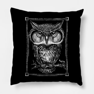 Owl White Pillow