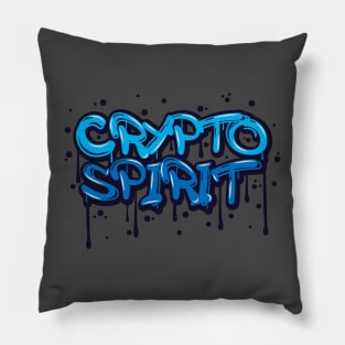 Crypto spirit street art blue color Pillow