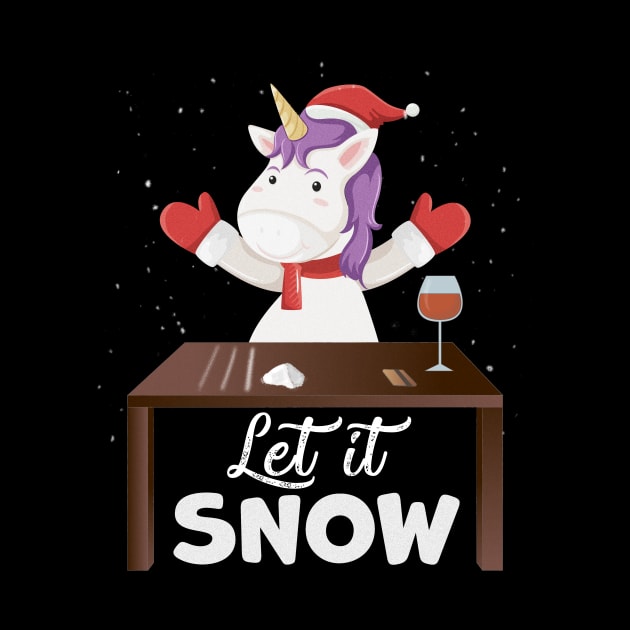 Let It Snow Unicorn Cocaine Xmas Gift by magazin