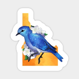 Idaho Mountain Bluebird and Syringas Magnet