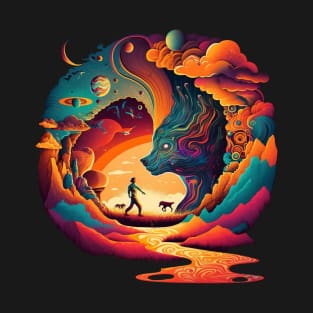 trippy wolf T-Shirt