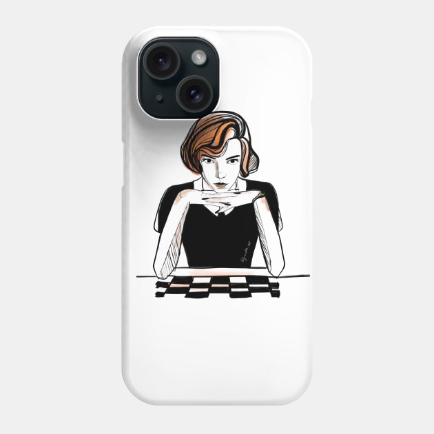 The Queen's Gambit (Beth Harmon)/Anya Joy-Taylor Design Phone Case by Jamille Art