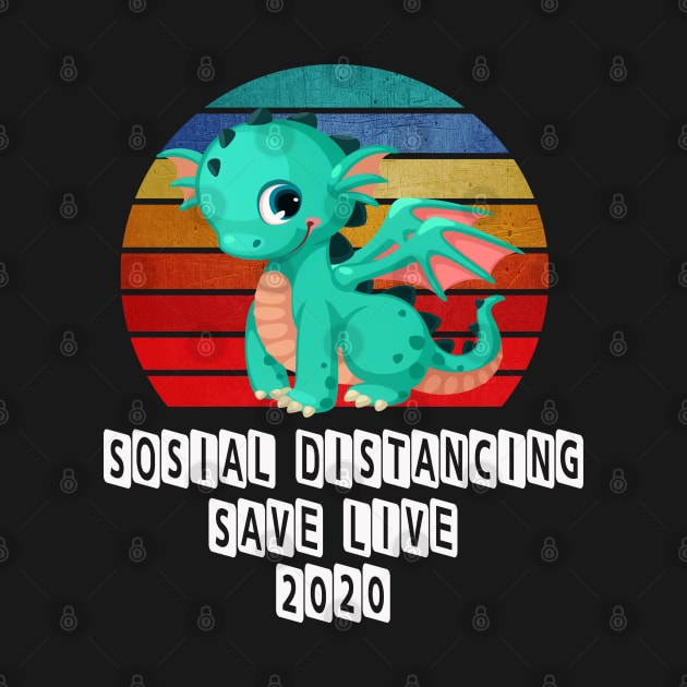 Cute Dinosaurus Save Live Retro by JeffDesign