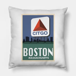 Boston Travel Poster 5 Pillow