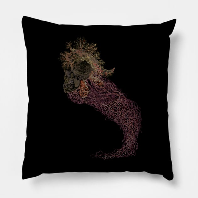 SkellyFish Pillow by Catastrophe Coat Design