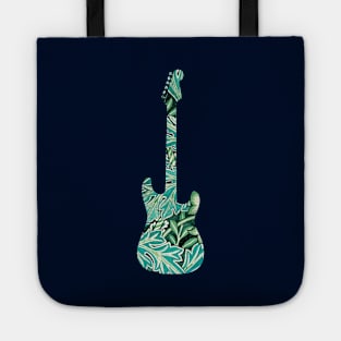 S-Style Electric Guitar Leaves Pattern Tote