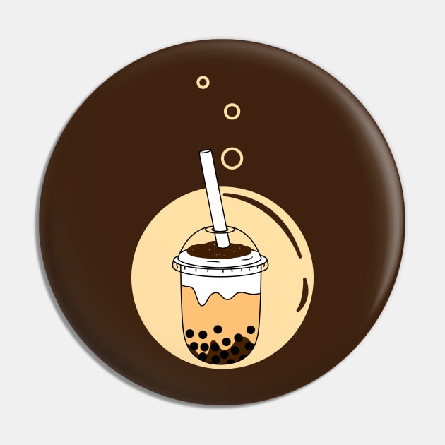 Brown Sugar Bubble Tea Pin by LulululuPainting