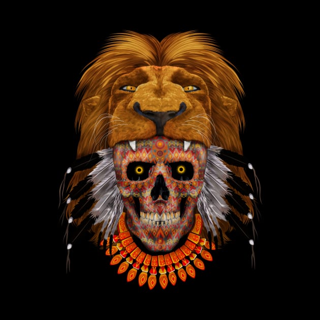 indian native lion sugar Skull by Dezigner007