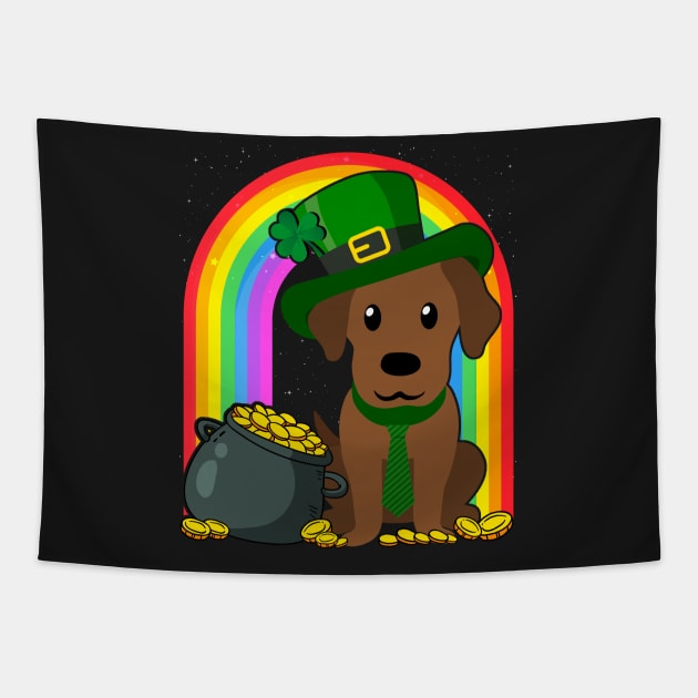 German Pointer Rainbow Irish Clover St Patrick Day Dog Gift design Tapestry by theodoros20