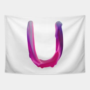 Letter U In Vibrant Watercolor Tapestry