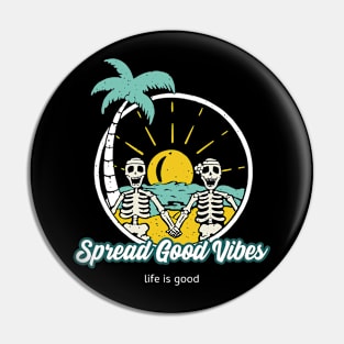 Good Vibes Tropical Beach Pin