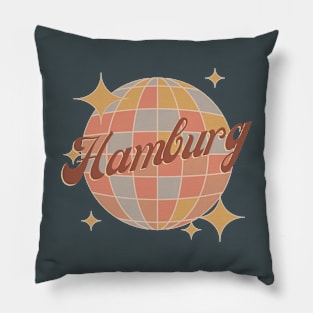 Hamburg City Germany Retro Vintage Pillow