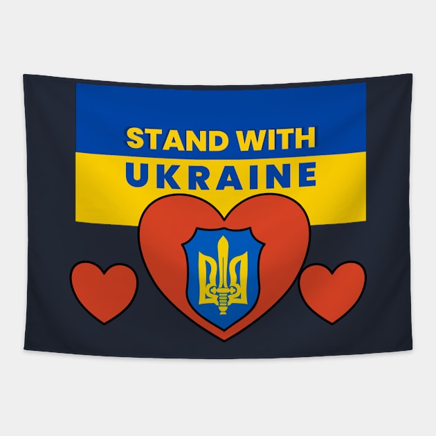 SUPPORT UKRAINE Tapestry by BishBashBosh